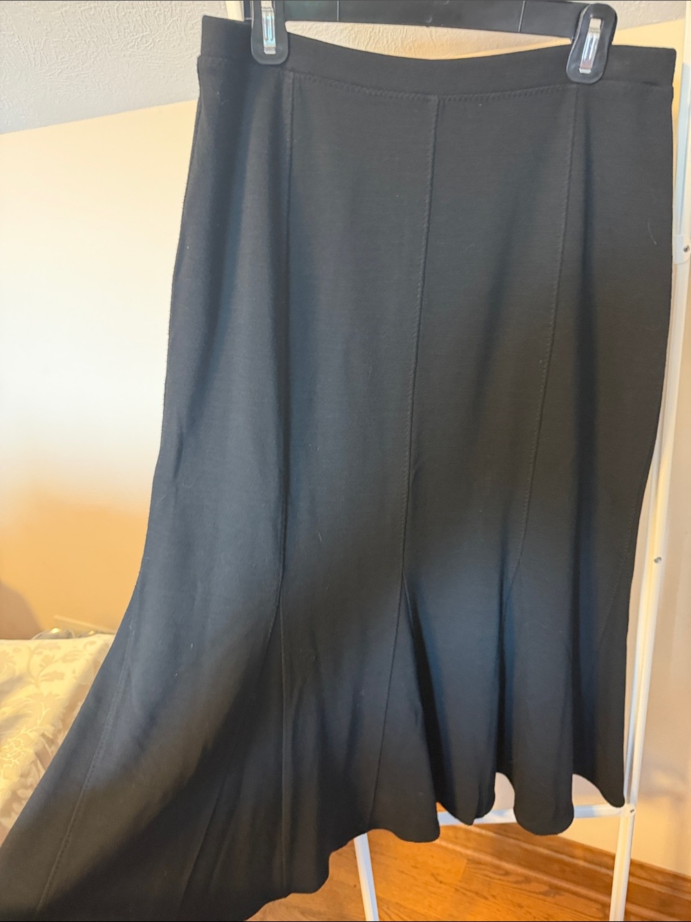Eileen Fisher black wool blend flare skirt - size M